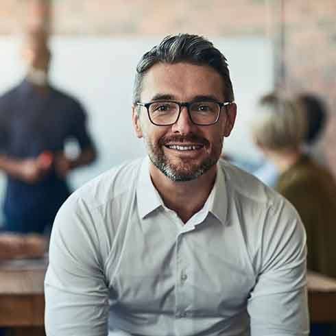 a smiling businessman