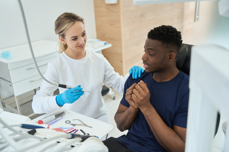 Patient anxious at dental emergency appointment